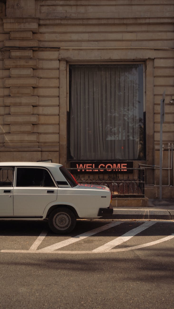 white lada riva parked on the street